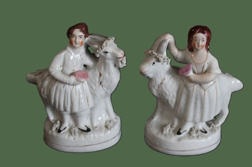 Pair antique staffordshire - antique,