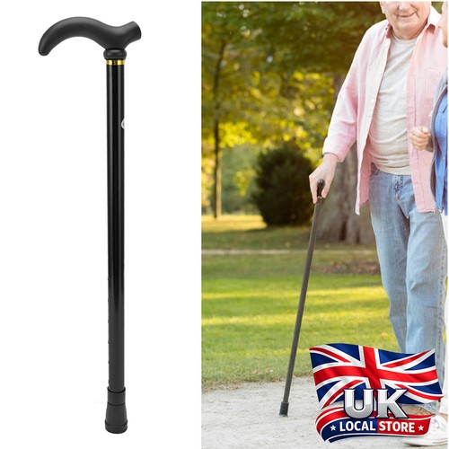 Black adjustable walking stick - black,