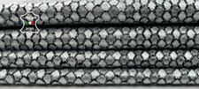 METALLIC SILVER FISH SCALES PRINT ANTIQUED Soft Lamb Leather 6+sqf 0.9mm #C5437