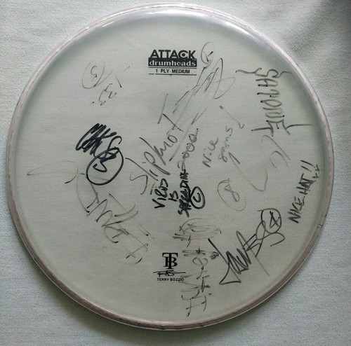 Slipknot signed drumhead from - slipknot,