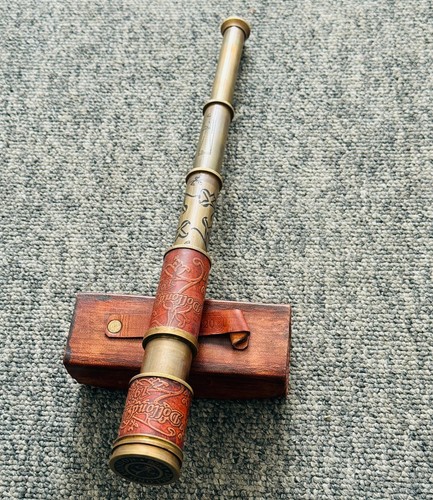 Marine antique brass telescope - brass,