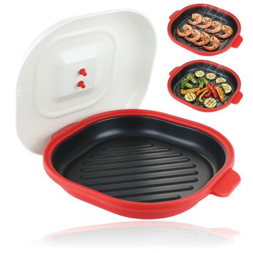 Microwave grill pan with - pan, lid