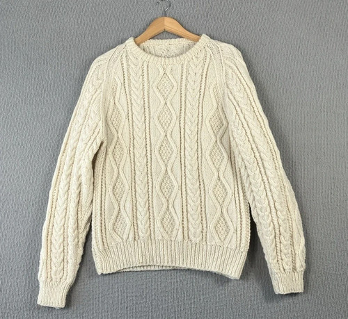 Vintage hand knit cable aran - cable,