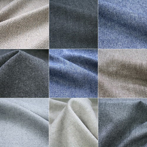 Herringbone tweed wool blend - herringbone,