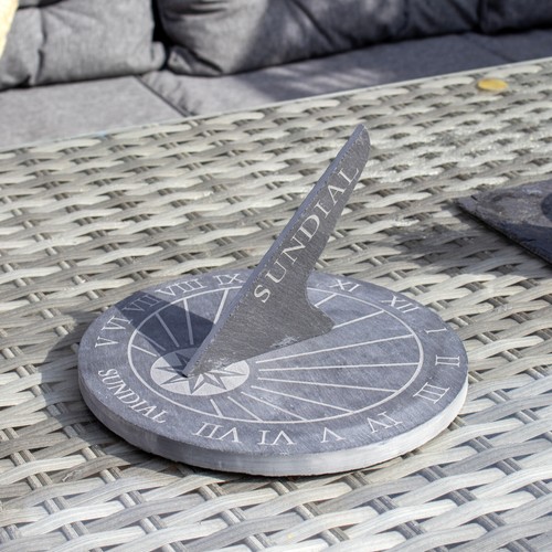 Round slate sundial - slate, natural