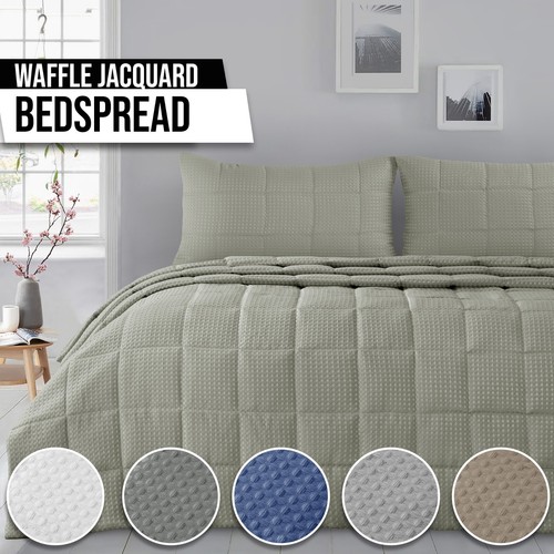 Waffle jacquard bedspread - waffle,