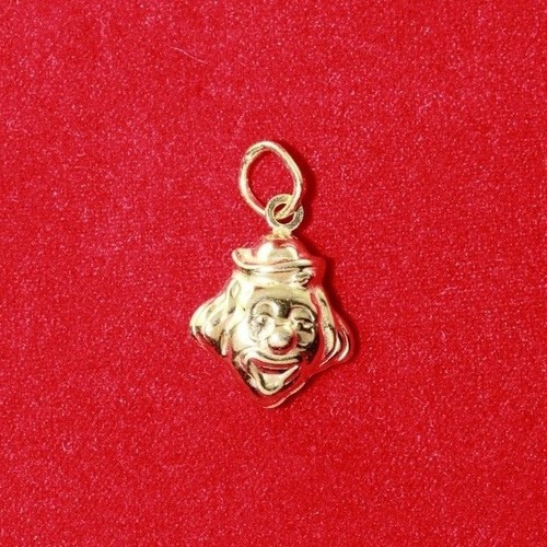 New 9ct yellow gold clown - new,