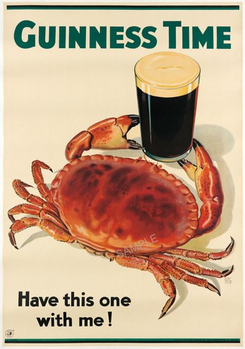 Vintage poster guinness crab - poster,