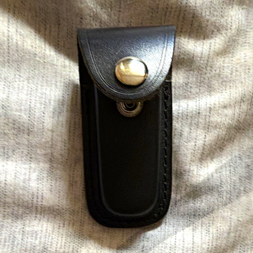 Black leather knife sheath - leather,