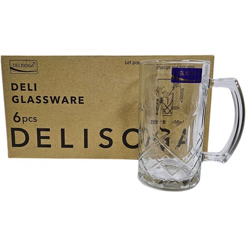 6pcs clear glass - mugs, large