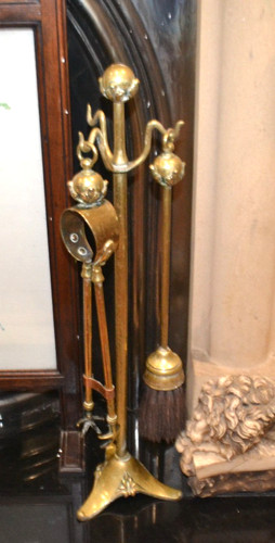 Fireplace brass fire side