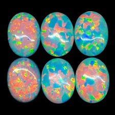 6 Pcs Australian Opal 8x6mm