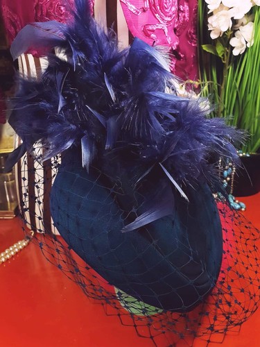 Vintage 1980s blue feather - vintage,