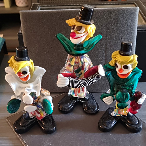 Murano style glass clown - style, set