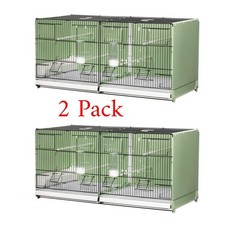 2 x Double Breeding Cage 90cm Italian Stackable Cage Canary Finch ,Small Birds