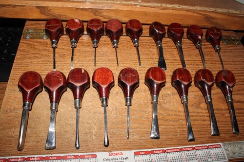 Lot x18 wood carving knife - lot,
