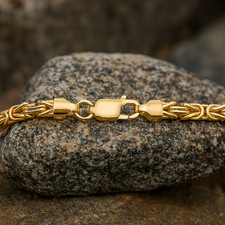 18ct gold byzantine chain - gold,