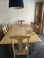 Dining Table Chairs Set Of 6, Matching side Unit And Corner Shelf Cupboard Unit.