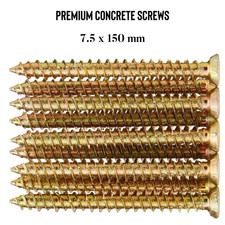 CONCRETE SCREWS 150MM FRAME FIXINGS WINDOW DOOR MASONRY COUNTERSUNK MULTI-FIX