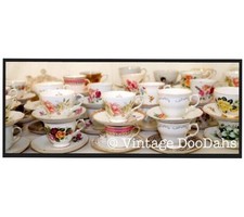 Job Lot Of 10 Pretty Mismatching Vintage China Tea Cups & Mix and Match Saucers