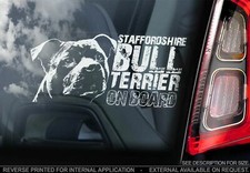 Staffy Car Sticker - Staffordshire Bull Terrier Dog On Board Window Gift V04