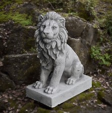 Cement lion figurine for