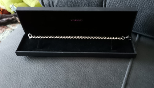 Samuel silver metal curb - silver,