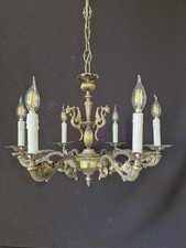 Antique Vintage French Chandelier Brass  Ceiling Light 6 Arms Ø 60 cm