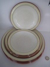 6x DENBY POTTERY FIRE CHILLI YELLOW LARGE DINNER SALAD DESSERT TEA PLATE SERVICE