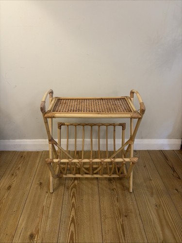 Vintage bamboo side table - bamboo, &