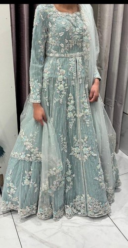 Ice blue pakistani embroidered - ice,