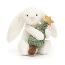 Christmas Bunny Plush 18cm Soft Bunny with Festive Tree Toy Doll Xmas Gift UK