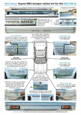 TOYOTA MR2 MK1 CHARCOAL STRIPE STICKERS KIT DECALS for HELIOS BLUE & WHITE AW11