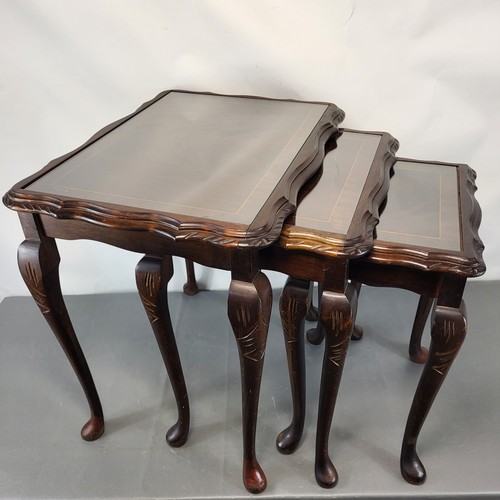 Mahogany nest tables - nest, of
