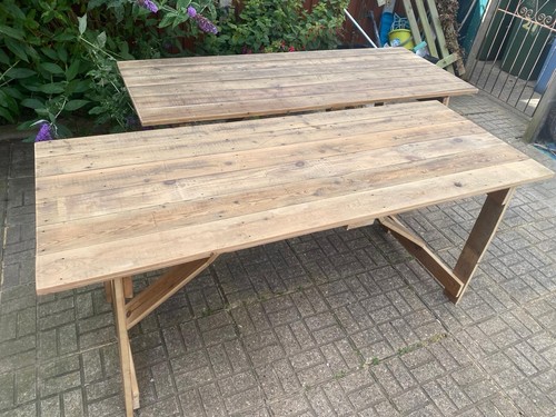 Rustic trestle table - rustic,