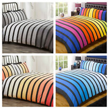 Kids Teen Bright Soho Striped Stripes Duvet Quilt Cover Bedding Set, 4 x Colours