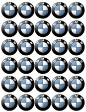 BMW Logo x 30 Cupcake Toppers Edible Wafer Paper Fairy Cake Toppers