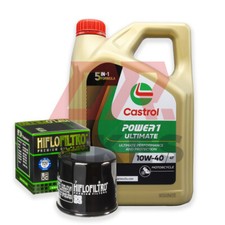 Fits Suzuki M109R2 Boulevard09 10 Castrol Power 1 Ultimate10W40 and Oil Filter