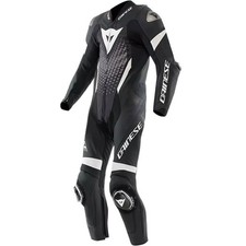 Dainese Laguna Seca 6 Perforated Motorcycle Leather Suit - Black White Grey