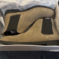 Moda In Pelle Men’s Solaro Stone Suede Low Ankle Chelsea Boots Size 7 Brand New