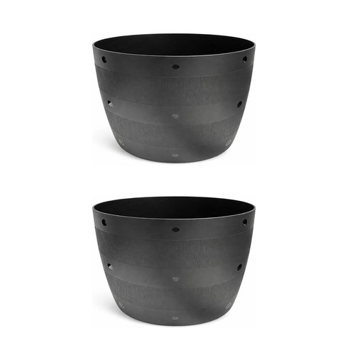 Plastic plant barrel planter - plant,