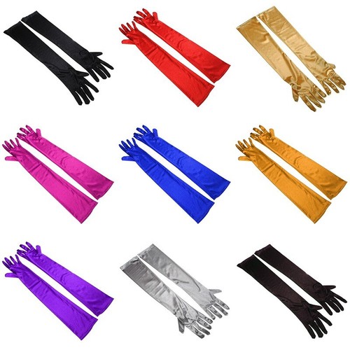 Satin gloves long - long, elbow