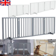 Large Baby Safety Fence Dog Gate Wooden Pet Cat PlayPen Barrier w/ Support Feet