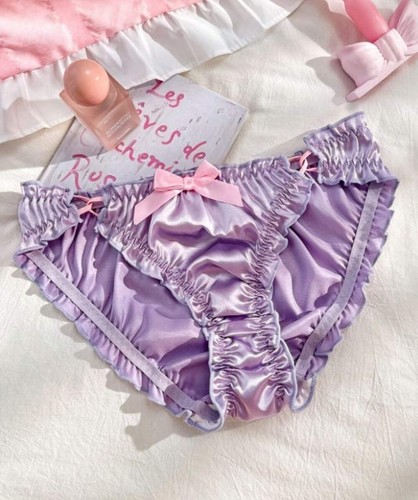 Sexy lilac satin frilly - lilac,