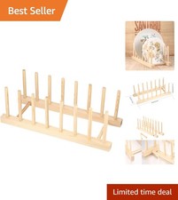 Natural Wood Dish Drying Rack - Elegant Design with Large Capacity for Kitchen
