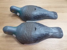 2 Vintage Half Shell Pigeon Decoys