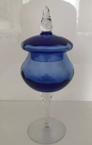Empoli mcm art glass blue - mcm,