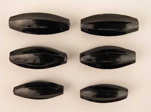 Six rare whitby jet bicone - rare,