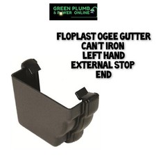 Floplast 110mm Cast Iron Niagara Ogee Gutter Left Hand External Stop End