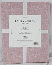 NEW W/TAGS Laura Ashley Harper 100% Polyester 60" x 102" Tablecloth - Blush